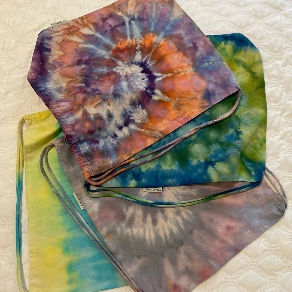 Hand crafted tie dye backpack bag. NWOT rages removed to dye